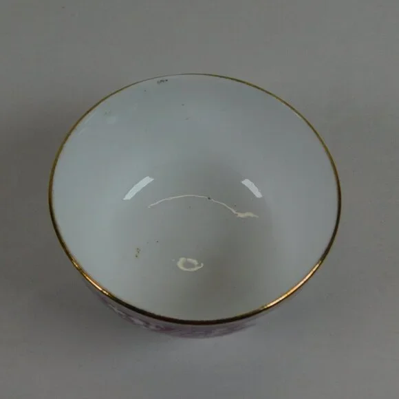 Meigh Forester Congo Fine China White Pink Gold Trim Round Bowl 4 1/8" Antique - Picture 6 of 9